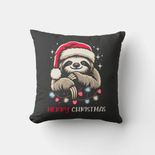 Coussin Père Noël fête de Noël Sloth