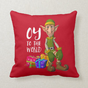 Coussin Père Noël Funny Elf Christmas