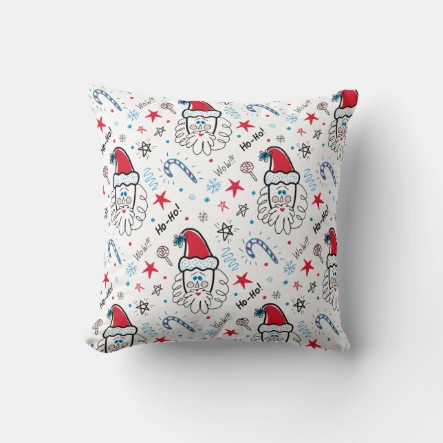 Coussin Père Noël illustration Fouets de stockage de Noël (Recto)