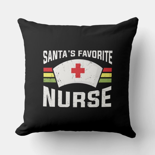 Coussin Père Noël Infirmière préférée (Recto)