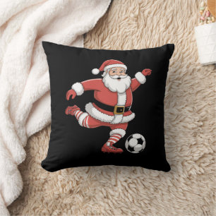 Coussin Père Noël joue au football Sports de Noël