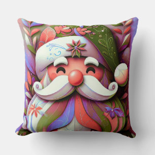 Coussin Père Noël Noël Rose Violet Vert