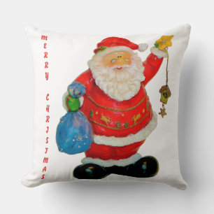 Coussin Père Noël Père Noël avec sac et étoile
