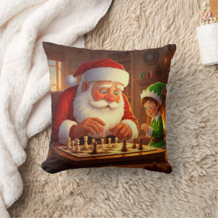 Coussin Père Noël personnalisé & Jeu d'échecs de l'elfe No