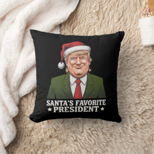 Coussin Père Noël Président favori Funny Trump Noël
