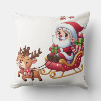 Coussin Père Noël Sleigh Ride Festive cadeau de Noël pour