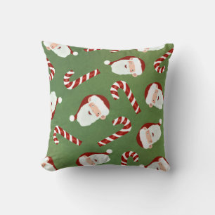 Coussin Père Noël & Sucre de canne Motif Noël Art Candy Ca