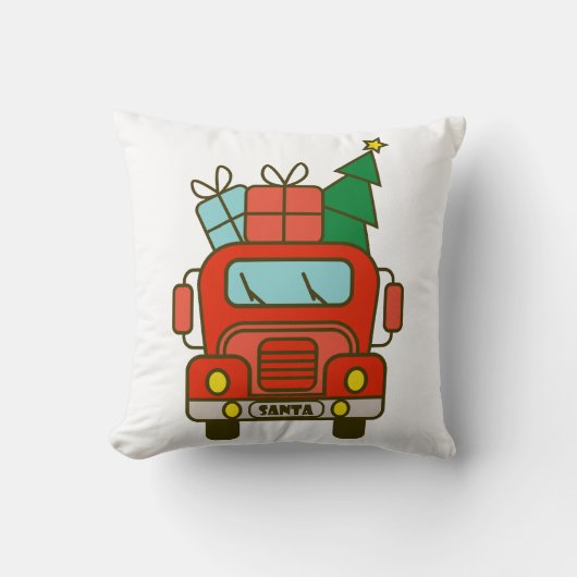 Coussin Père Noël vue de devant Joyeux Noël (Recto)