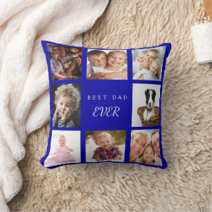 Coussin Père royal bleu meilleur père jamais photo collage