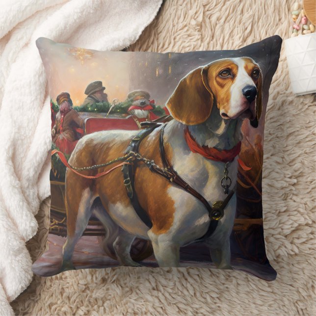 Coussin Période de fêtes de Noël Beagle (Couverture)