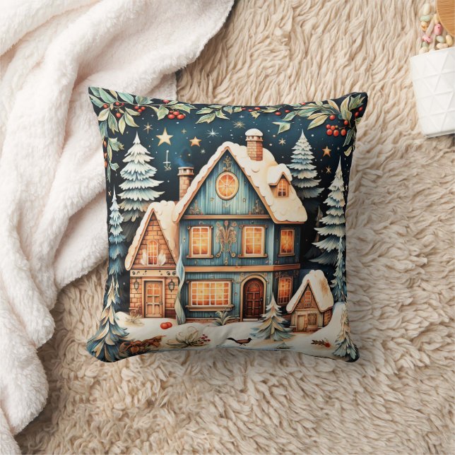 Coussin Période de Noël, scène de vacances vintage, (Couverture)
