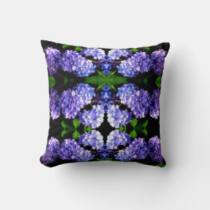 Coussin Périwinkel hydrangeas fleurs violettes fleurs bleu