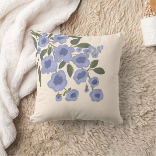 Coussin Périwinkle Floral Blooms Moderne