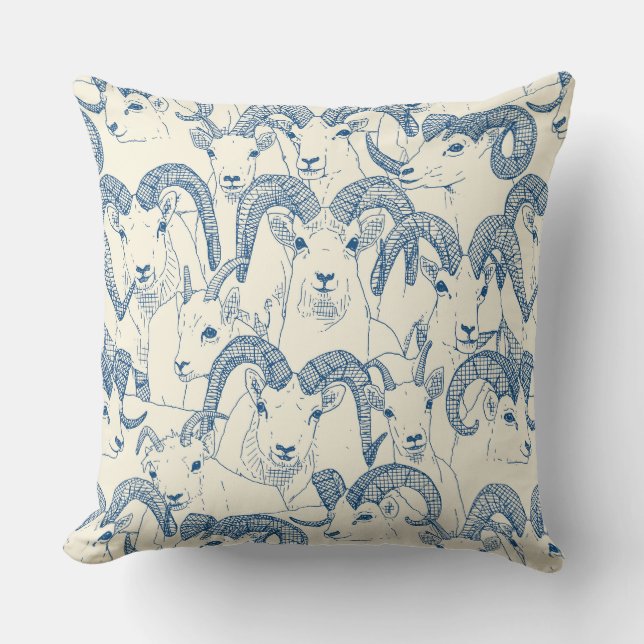 Coussin Perle bleue de mouton de l'Alaska (Recto)