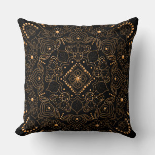 Coussin Perle d'or Faux Mandala Imprimer