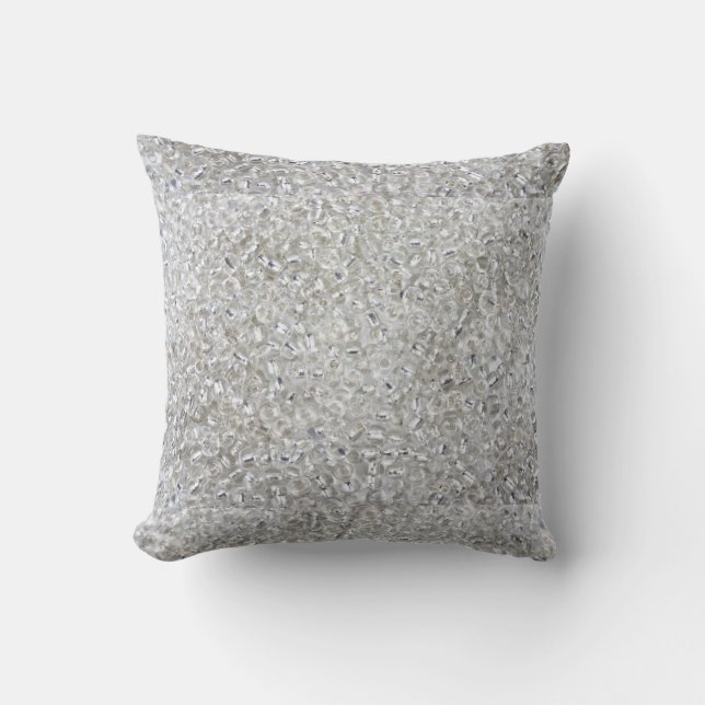 Coussin Perles argentées de graine de Rocaille (Recto)