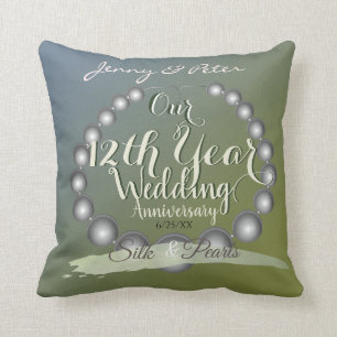 Coussin Perles du 12e anniversaire du Mariage