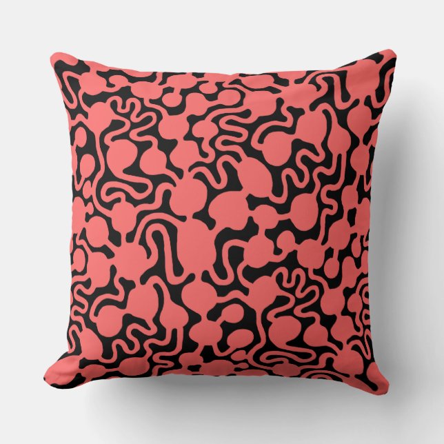 Coussin Perpetual Ant Farm v2 - Tropical Pink on Black (Recto)