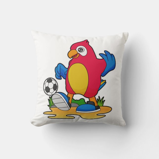 Coussin Perroquet comme joueur de football avec Soccer (Recto)