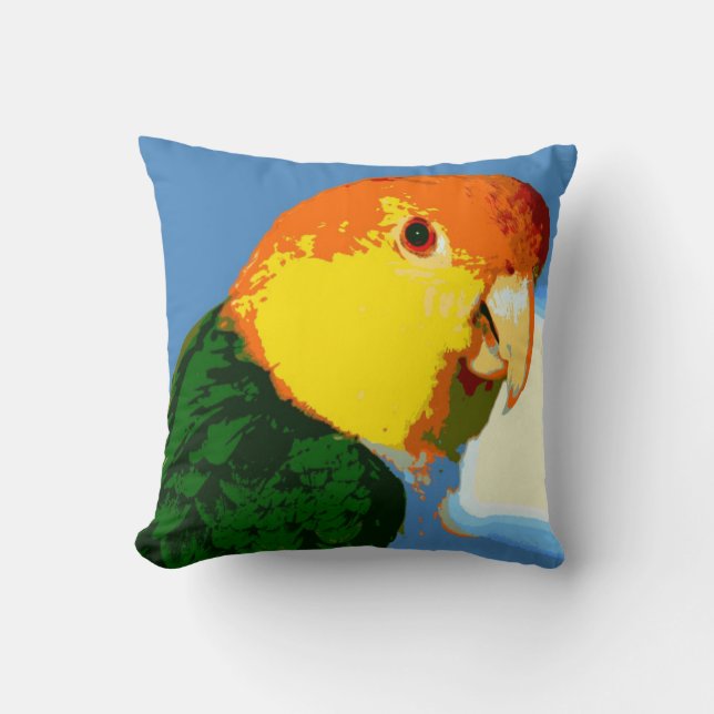 Coussin Perroquet de caïque gonflé par blanc (Recto)