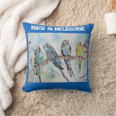 Coussin Perroquet Perruche Budgie Fabriqué à Melbourne (Couverture)
