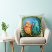 Coussin Perroquets de bande dessinée colorés (Chaise)