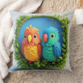 Coussin Perroquets de bande dessinée colorés (Couverture)