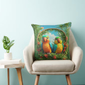 Coussin Perroquets de dessin animé colorés (Chaise)