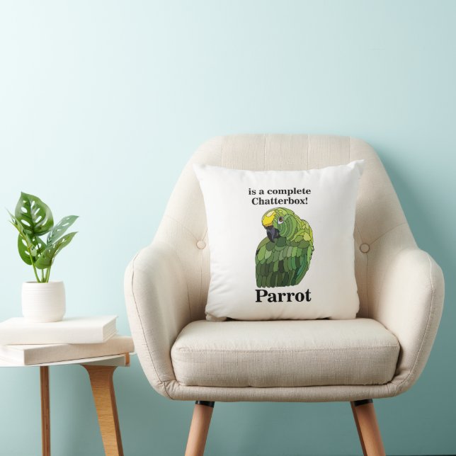 Coussin Perruche Ara Oiseau Tropical Bavard Drôle  (Chaise)