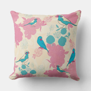 Coussin Perruches bleues