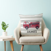 Coussin Personalised Name Red Fire truck Cushion (Chaise)