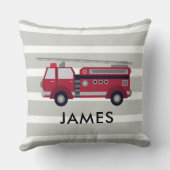 Coussin Personalised Name Red Fire truck Cushion (Verso)