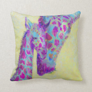 coussin personalizable de girafes violettes