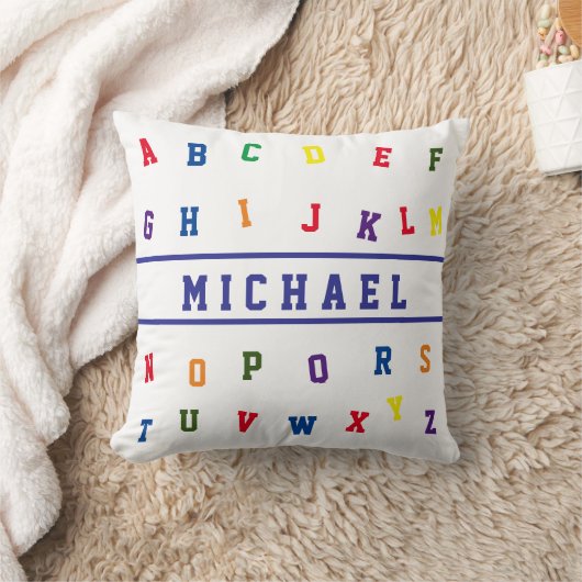 Coussin Personalized Alphabet  Throw Pillow (Couverture)