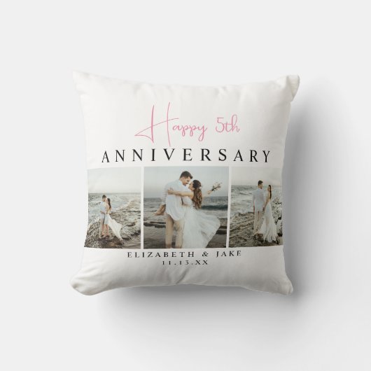 Coussin Personalized Anniversary Photo Pillow for Couples (Recto)