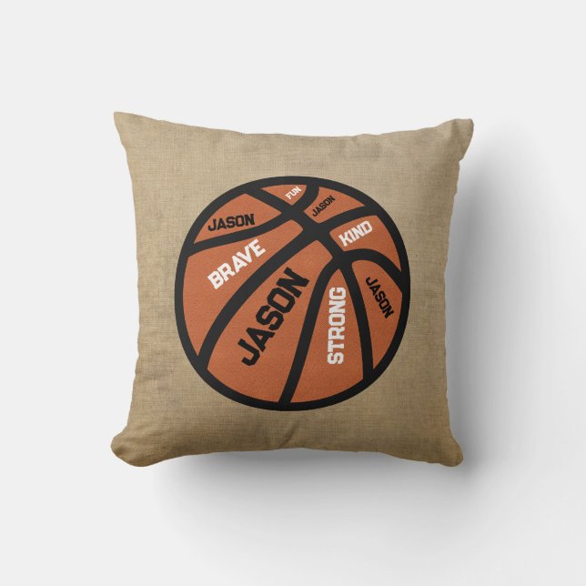 Coussin Personalized Basketball Pillow Add Your Name (Recto)