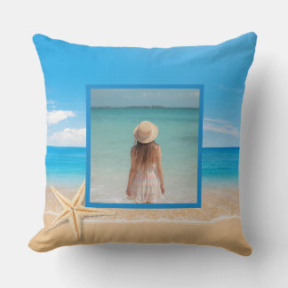 Coussin Personalized Beach House Throw Pillow – Custom