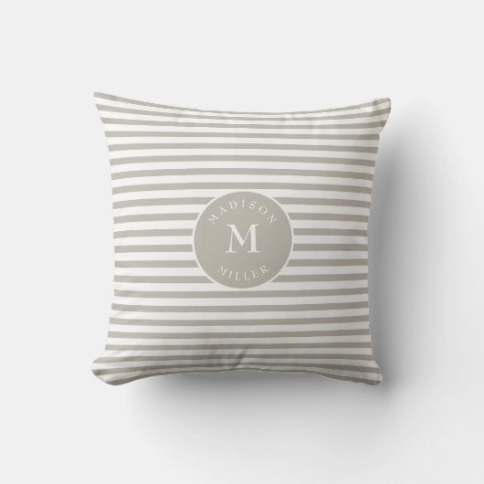 Coussin Personalized Beige Striped Neutral (Recto)