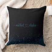 Coussin Personalized Couple Name Starry Night Glitter (Couverture)