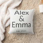 Coussin Personalized Couples Mug – Custom Names & Year Gif (Couverture)