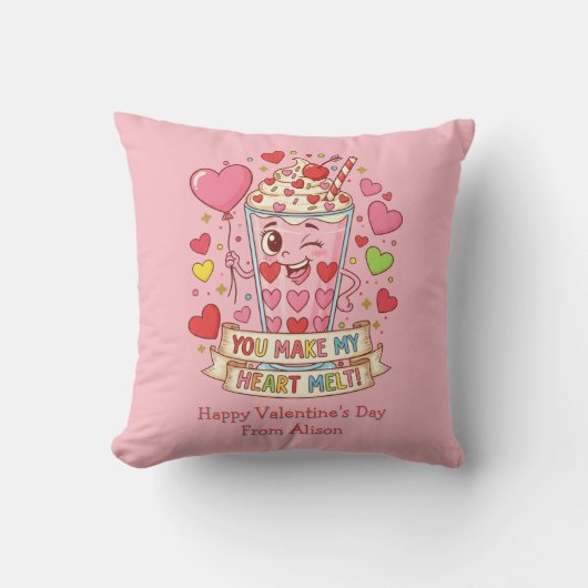 Coussin Personalized Cute Milkshake Valentine (Recto)