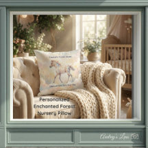 Personalized Enchanted Forest Nursery Pillow