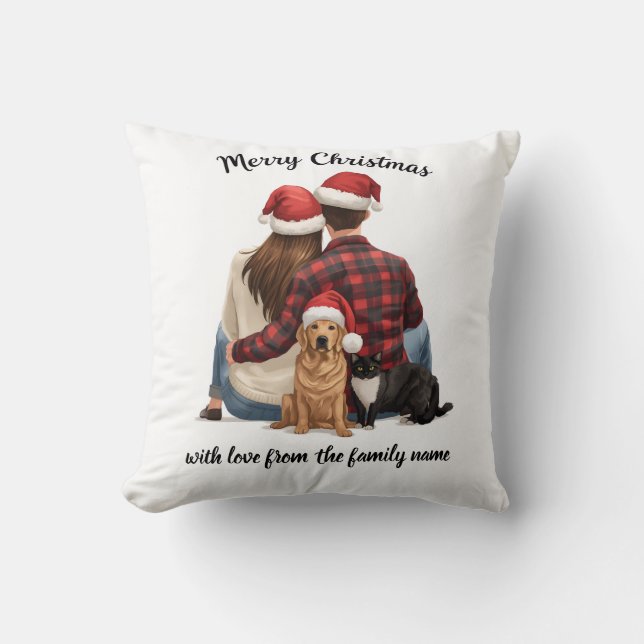 Coussin Personalized Family Christmas 2025 (Recto)