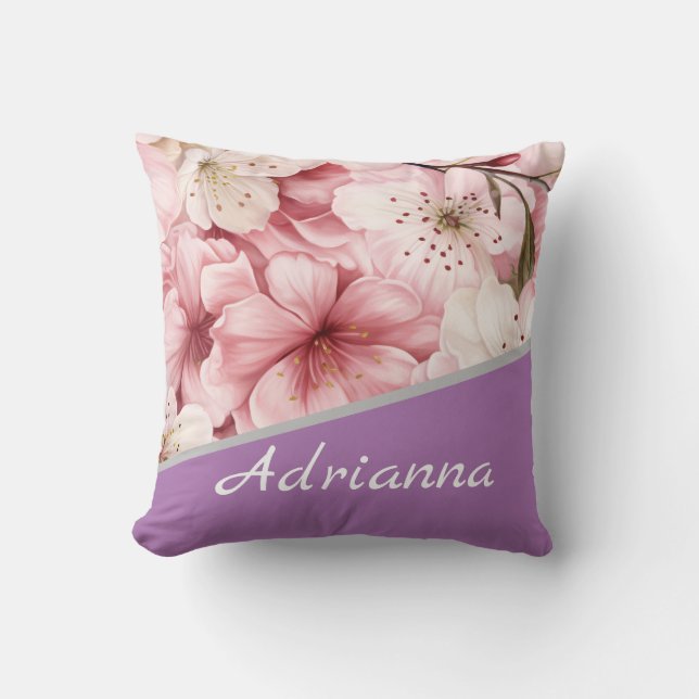 Coussin Personalized Floral Name (Recto)