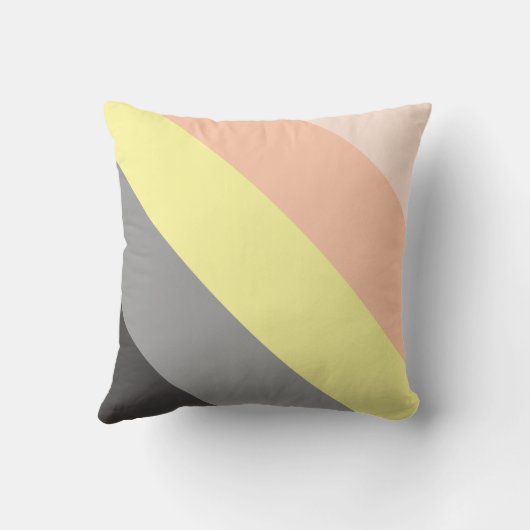 Coussin Personalized Grey and Peach Striped Monogram (Verso)