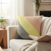 Coussin Personalized Grey and Peach Striped Monogram