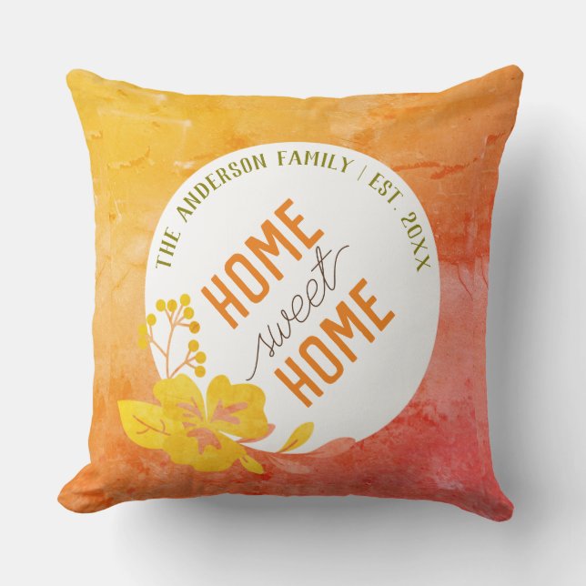 Coussin Personalized Home Sweet Home - Custom Family Name (Recto)