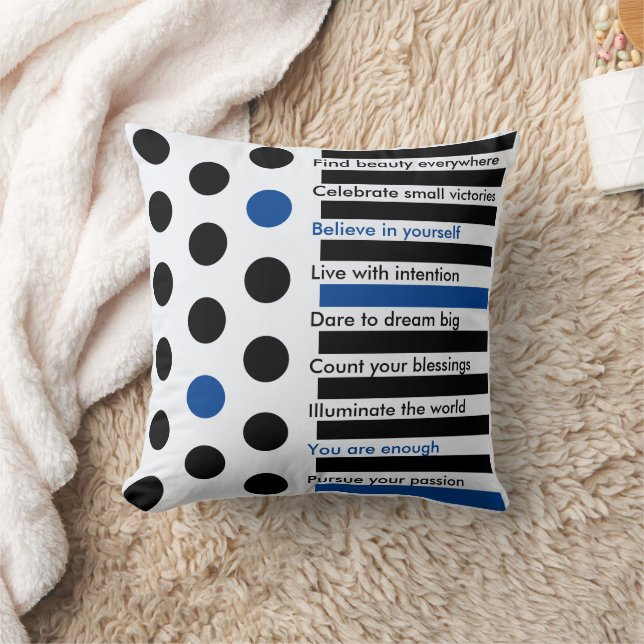 Coussin Personalized Inspirational Stripes and Polka Dots (Couverture)