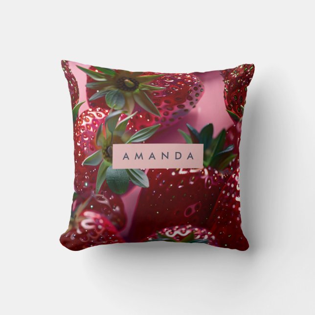 Coussin Personalized Juicy Strawberry Bliss (Recto)