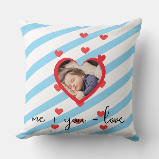 Coussin Personalized Kid Photo – Me + You = Love (Recto)